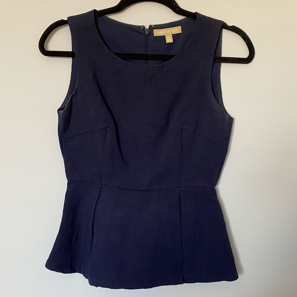 Banana Republic Blue Peplum Top